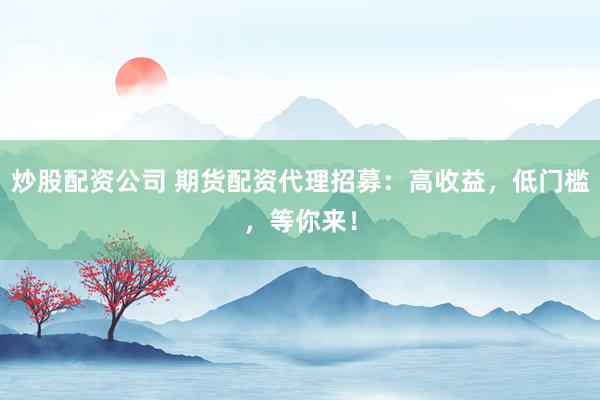 炒股配资公司 期货配资代理招募：高收益，低门槛，等你来！