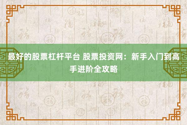 最好的股票杠杆平台 股票投资网：新手入门到高手进阶全攻略
