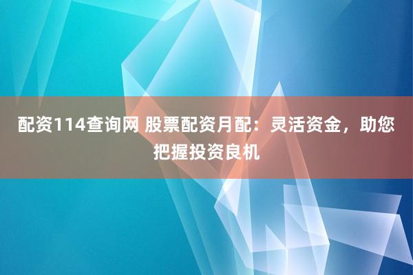 配资114查询网 股票配资月配：灵活资金，助您把握投资良机