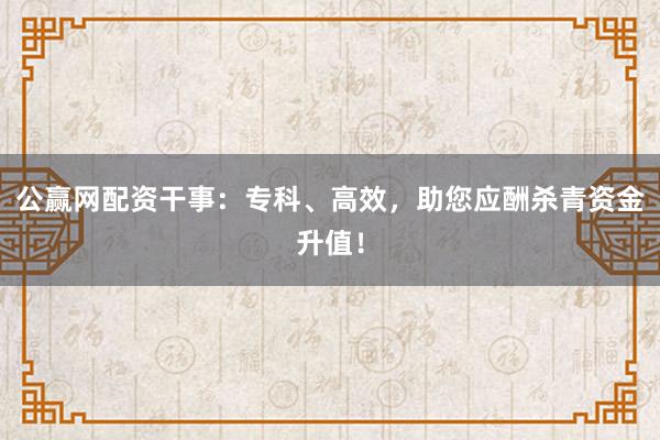 公赢网配资干事：专科、高效，助您应酬杀青资金升值！