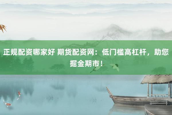 正规配资哪家好 期货配资网：低门槛高杠杆，助您掘金期市！