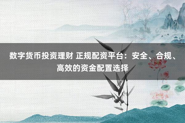 数字货币投资理财 正规配资平台：安全、合规、高效的资金配置选择