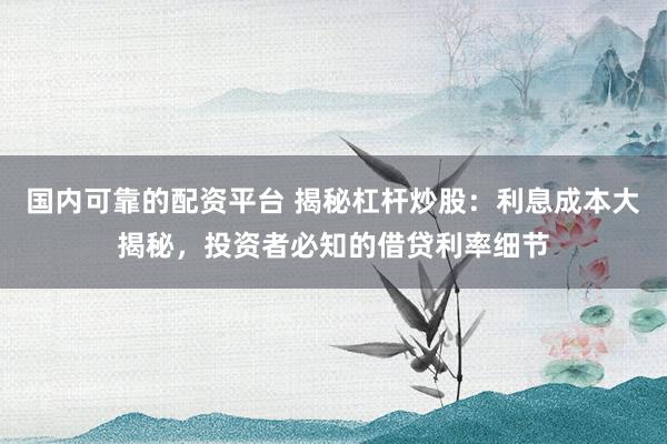 国内可靠的配资平台 揭秘杠杆炒股：利息成本大揭秘，投资者必知的借贷利率细节